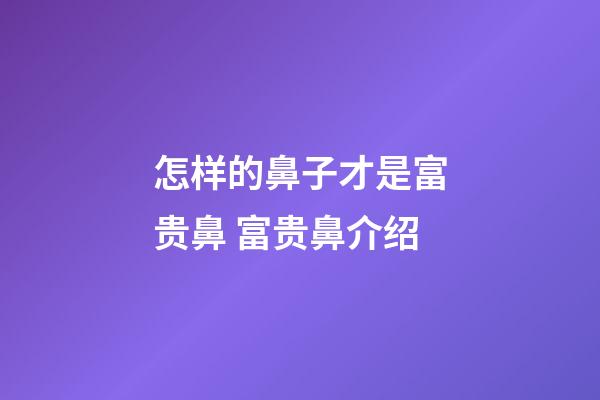 怎样的鼻子才是富贵鼻 富贵鼻介绍